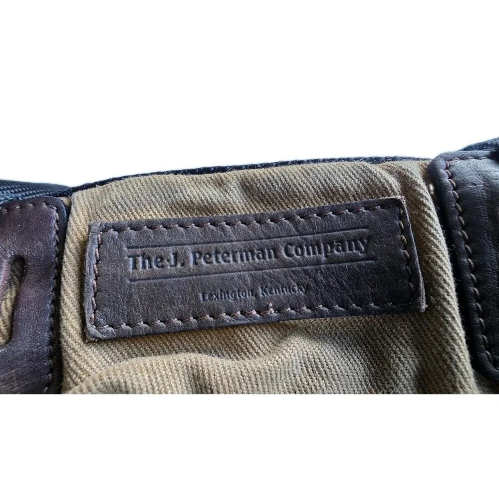 J. Peterman Canvas & Leather Travel Weekender Bag Tan Heavy Duty